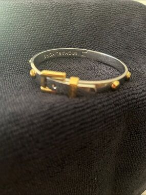 Michael Kors Two-Tone Gold and Silver Buckle-Accent Bracelet